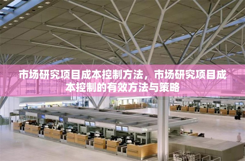 市場研究項目成本控制方法，市場研究項目成本控制的有效方法與策略